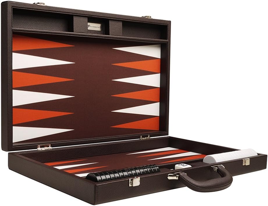 19-inch Premium Backgammon Set - Dark Brown Board
