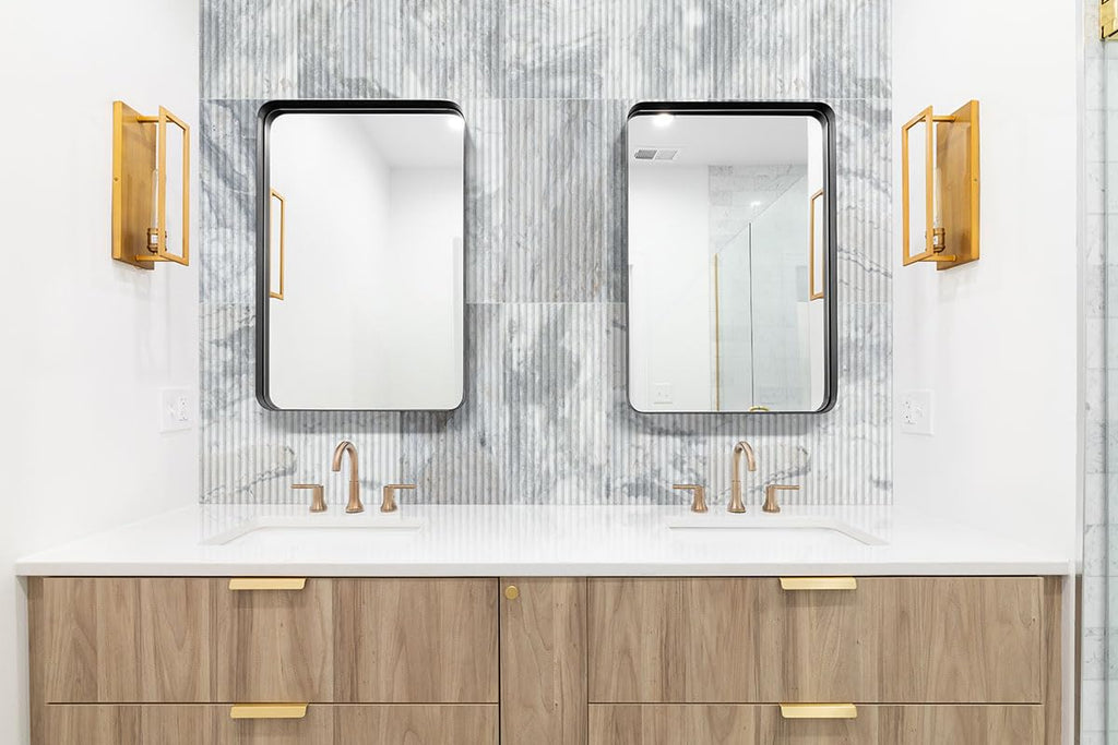 Bluestone Milano 12x24 Honed Fluted Marble Wall Tile - Textured Surface Accent, Fireplace Surround, or Shower