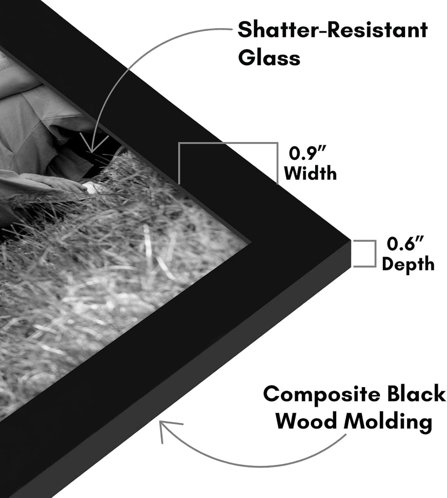 Set of 10 Picture Frames with Shatter-Resistant Glass - Gallery Wall Frame Set with Two 8x10, Four 5x7 and Four 4x6