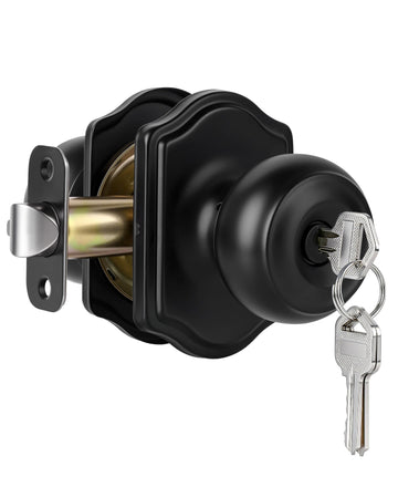 Matte Black Exterior Door Lock with Keys Keyed Alike Entry Door Lock 1 Pack