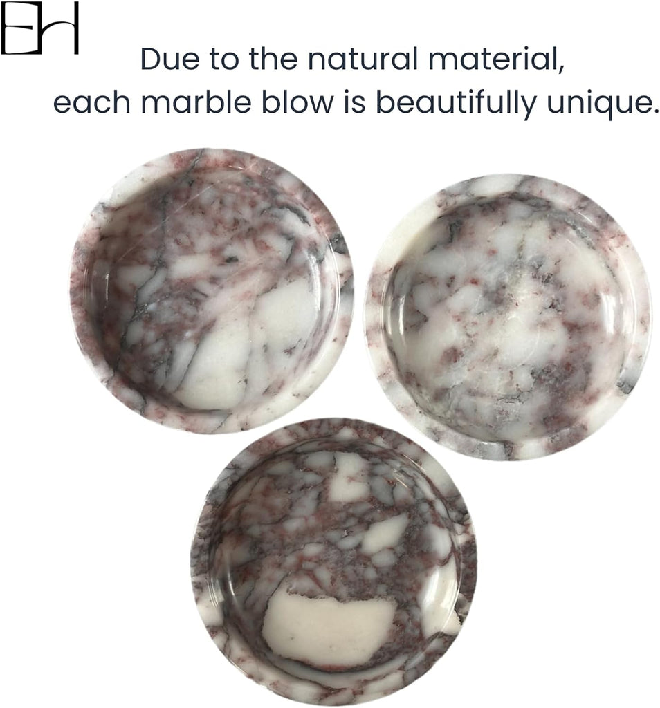 Marble Jewelry Dish 5.5 INCH | Calacatta Viola Small Marble Bowl, Decorative Marble Trinket Tray for & Keys, Holder
