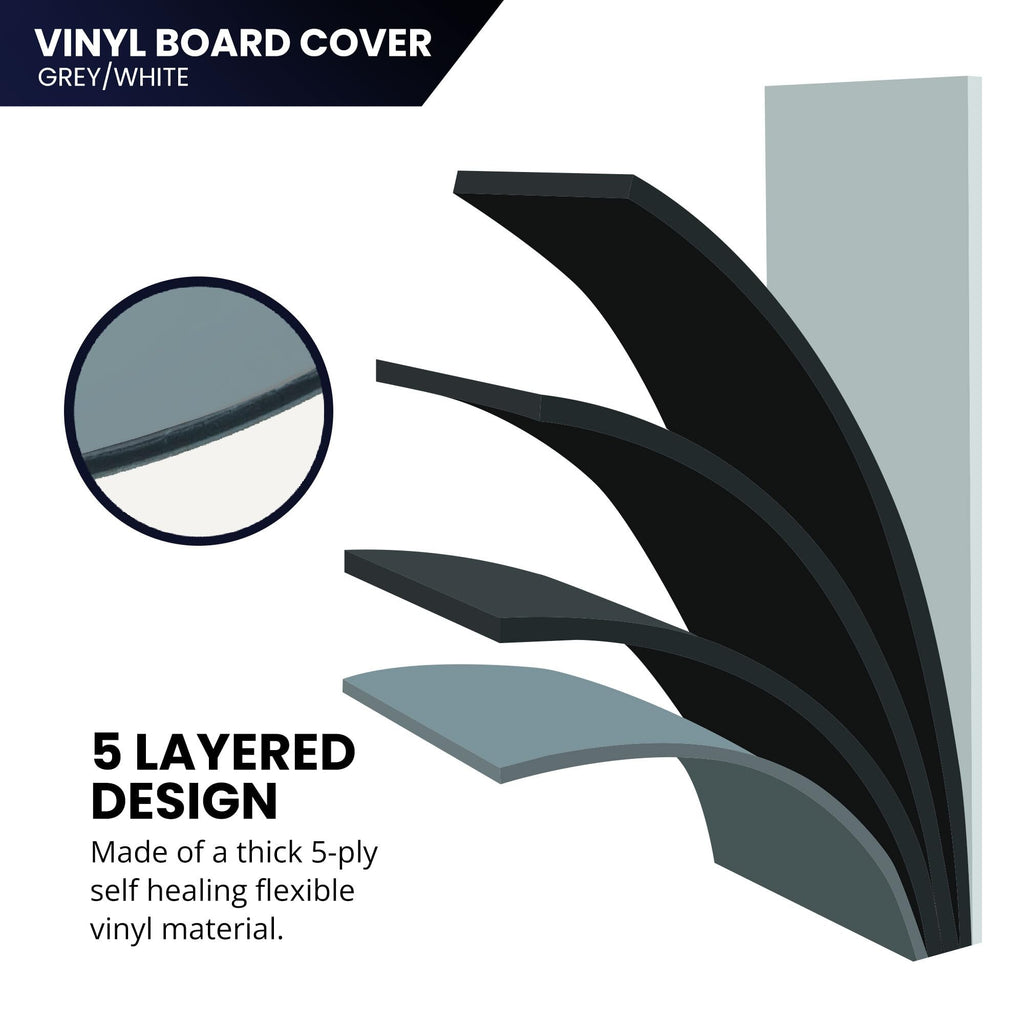 Vinyl Board Cover. Self Healing and Stain Resistant Gray/White Sheet, 42 inches by 10 Yard Roll