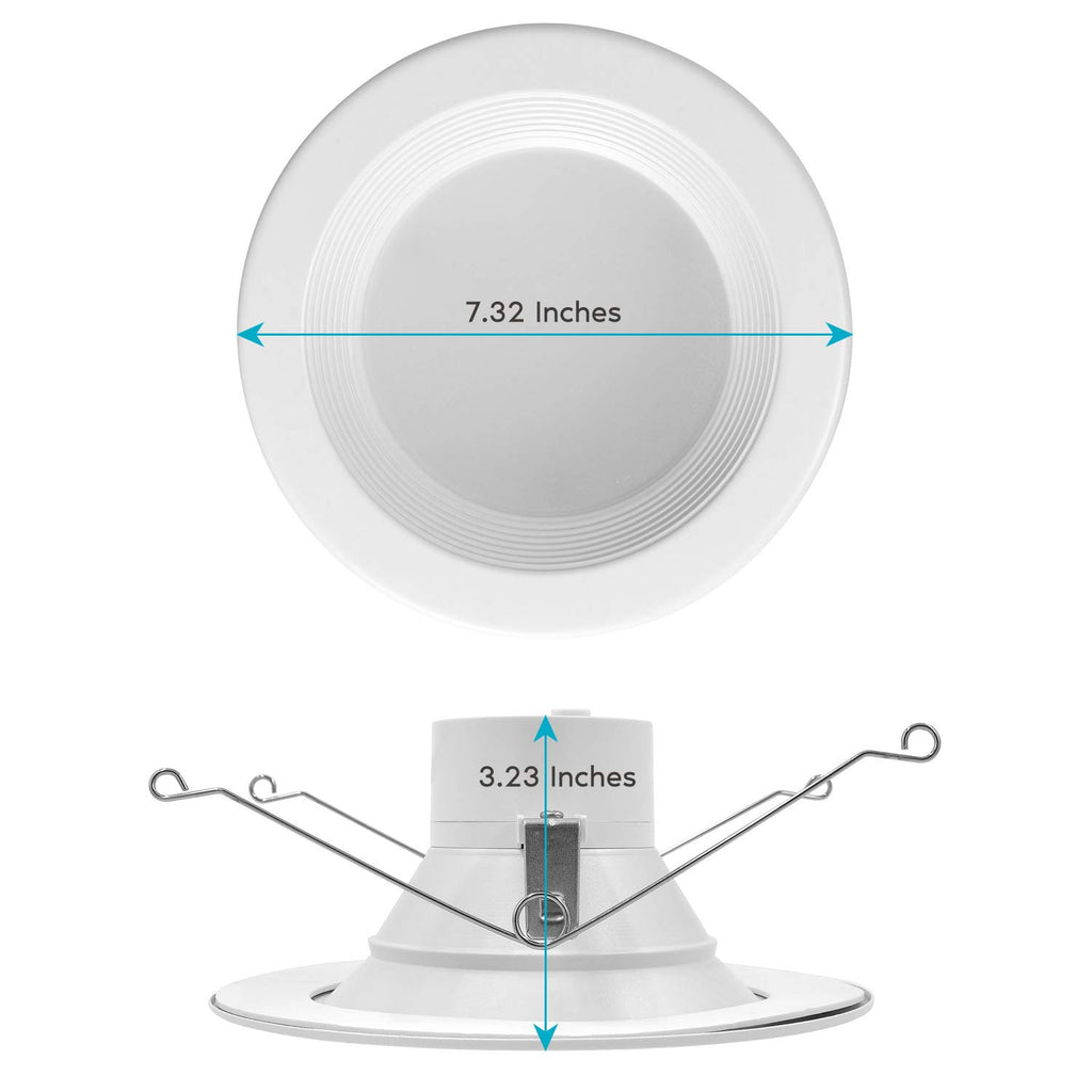 5/6 Inch LED Recessed Retrofit Downlight, Baffle Trim (4 Pack)