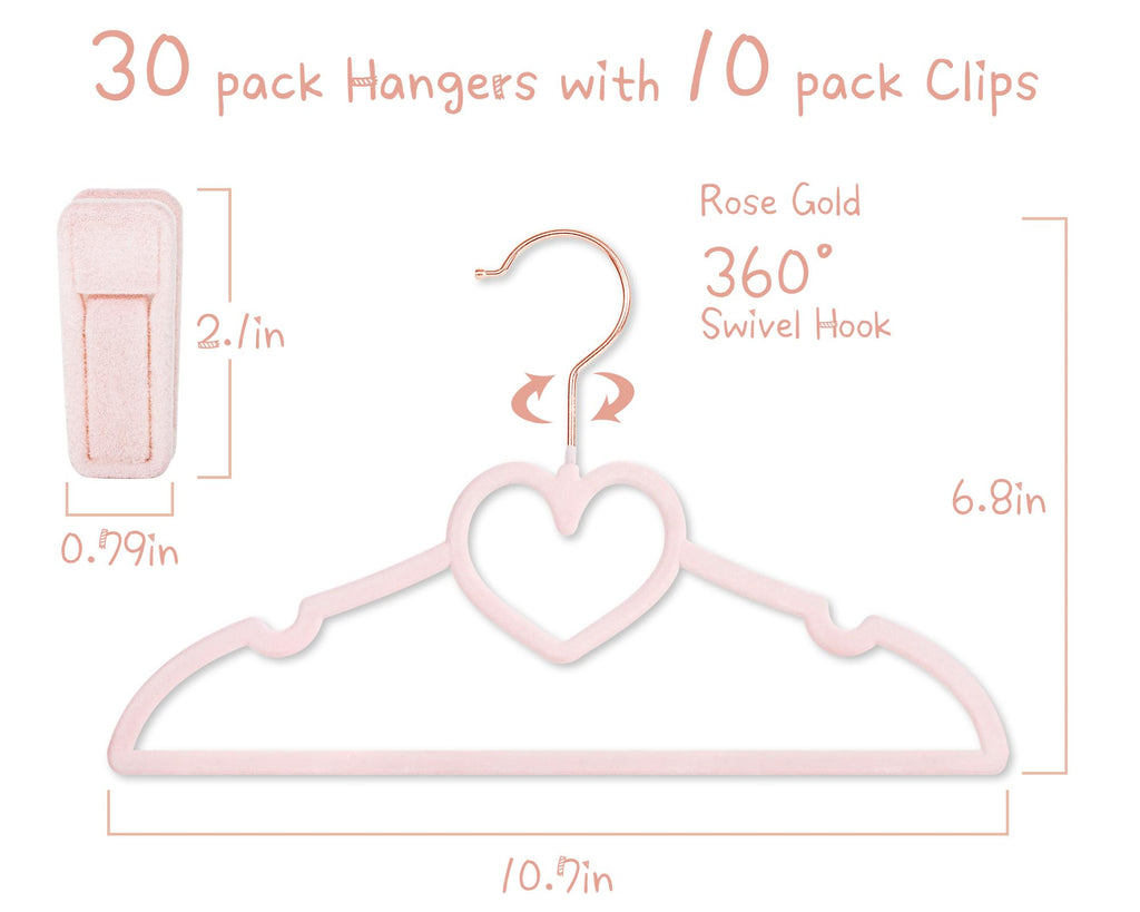 Velvet Baby Hangers, Kids Hangers with Clips for Toddler & Infant Clothes