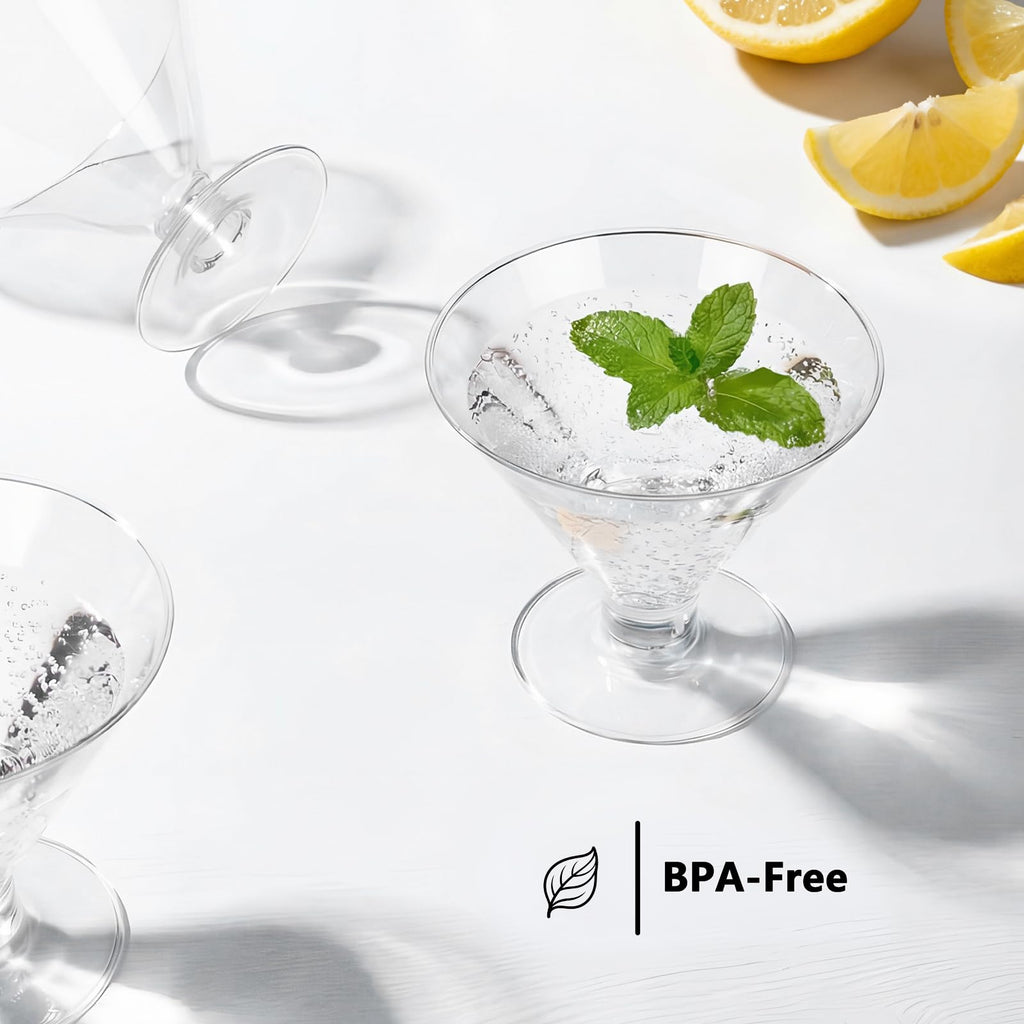 Clear Plastic Martini Glasses for Parties Weddings Bars