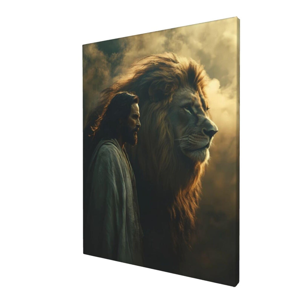 Jesus And Lion Wall Art Decor Pictures Canvas Prints 16"x12"