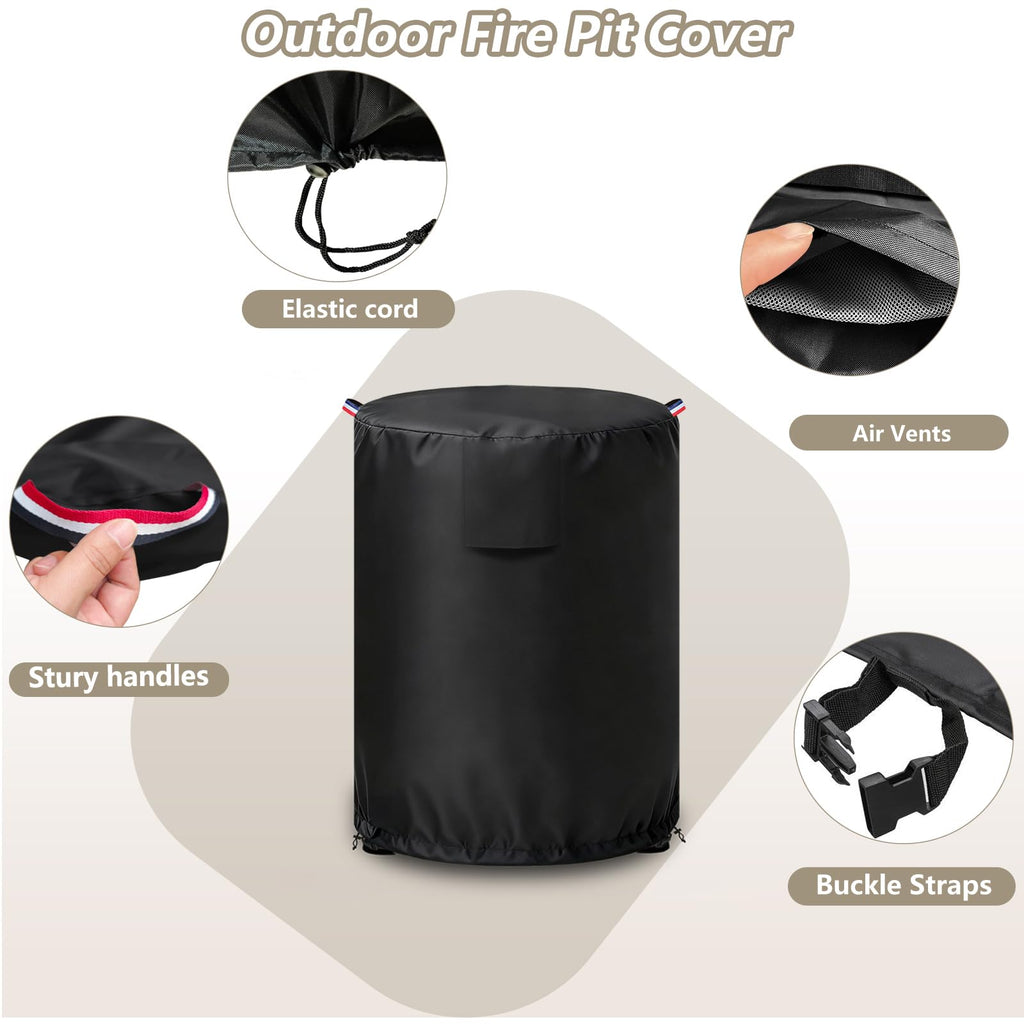 Fire Pit Covers for Ninja Fireside 360 Outdoor Heater & Fire Pit, Outdoor Heavy Duty 600D Waterproof Cover for Ninja