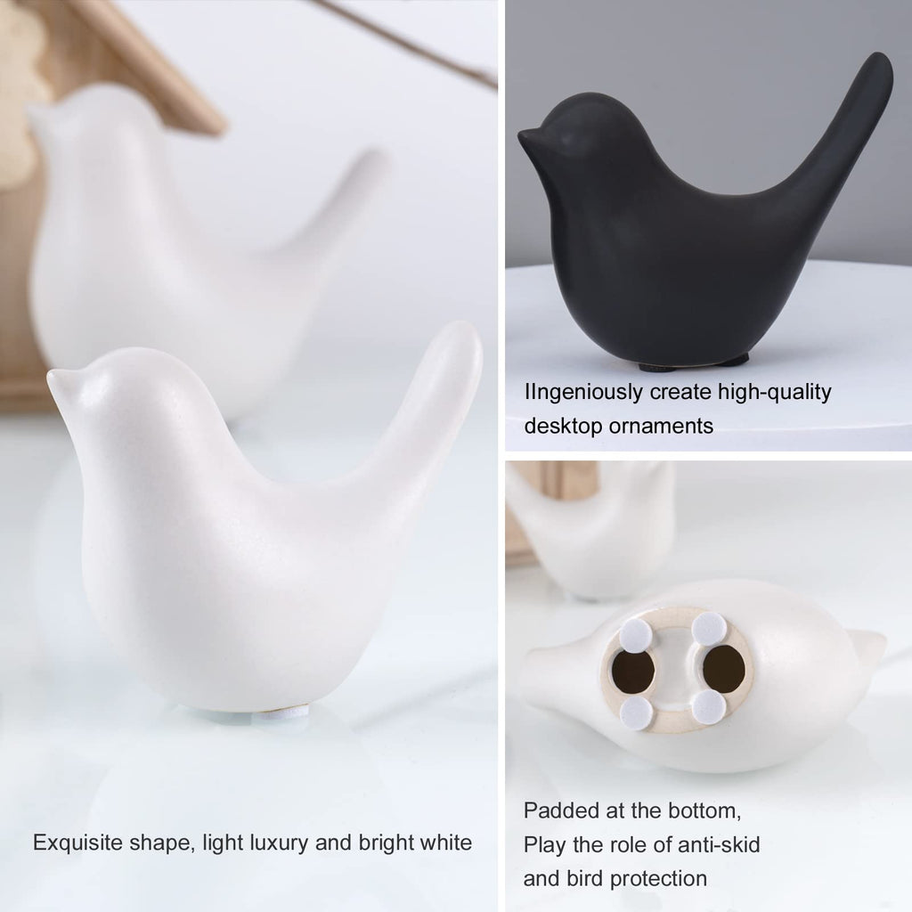 Notakia Small Bird Figurines Black Bird Statues Home Decor for Table Shelf
