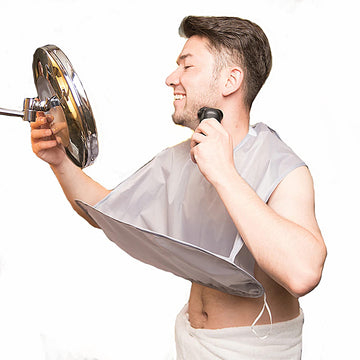 Beard Bib Apron, Hair Catcher for Men Shaving Trimming, Non-Stick Beard Cape Grooming Cloth, Waterproof, Walkable