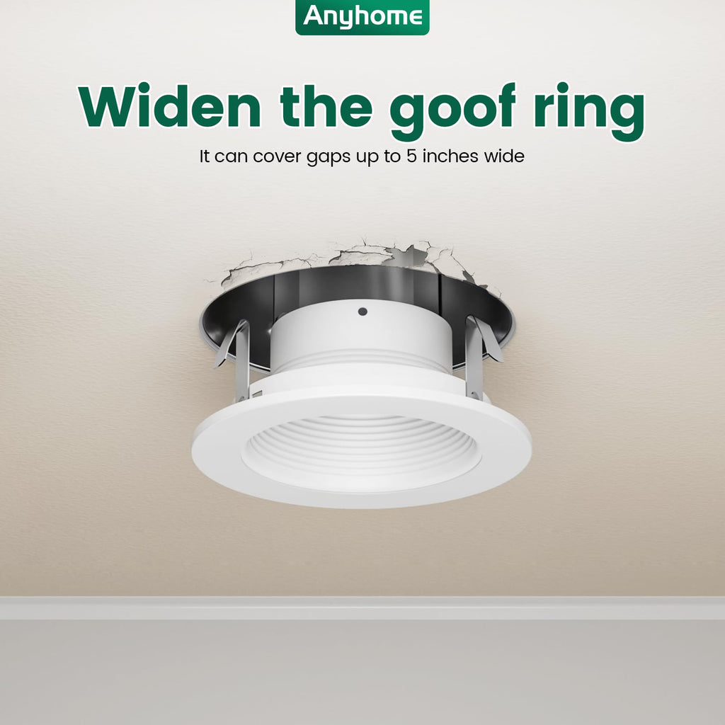 4 Inch Recessed Lighting Trims 12 Pack, White, Prevent Yellowing