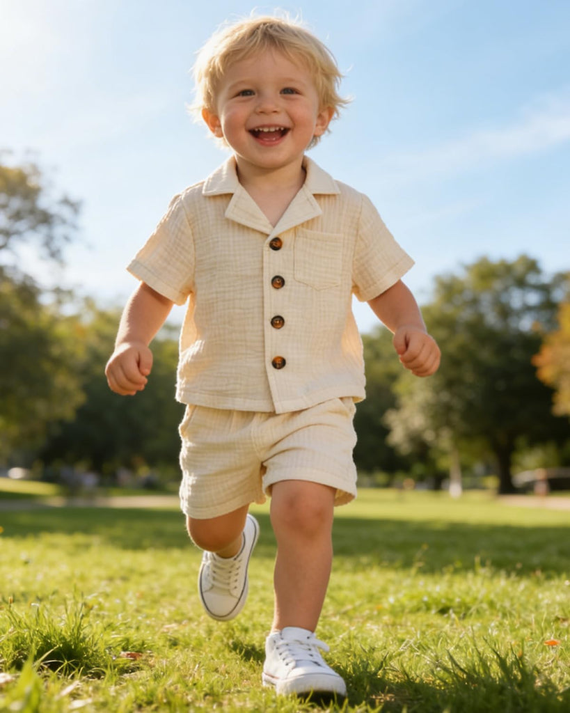 Toddler Baby Boy Summer Outfit Set Cuban Shirt Shorts