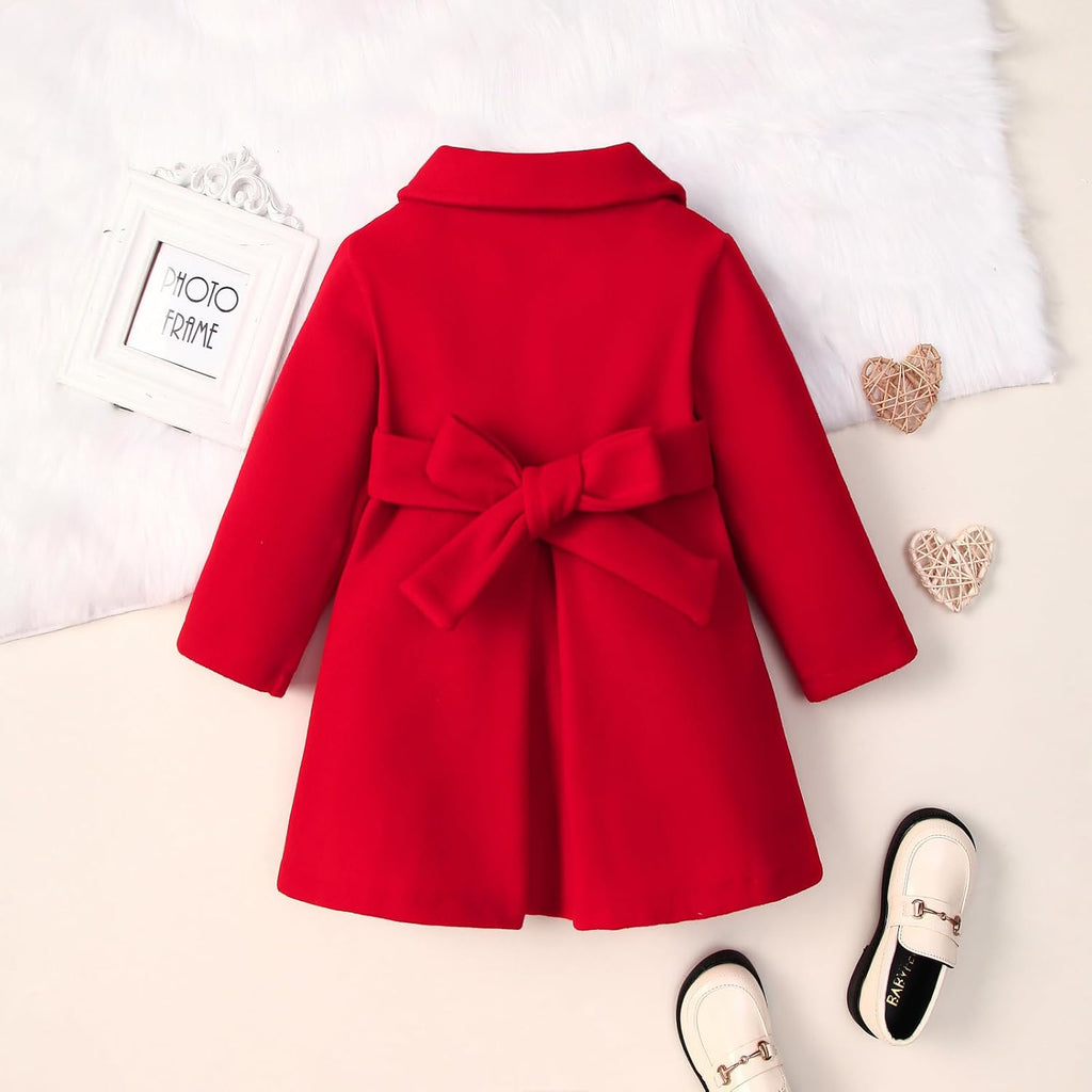 Toddler Baby Girl Clothes Jacket Coat Long Sleeve Solid Color Buttons Dress Coat Fall Winter Outfit