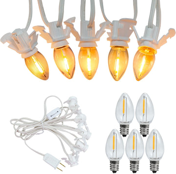 Accessory Cord with 5 PCS C7 LED Night Light Bulbs, E12 Base, 1 Pack