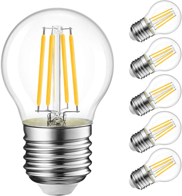 G14 LED Filament Globe Bulb 5.5W(60W Equivalent), Dimmable 2700K Warm White E26 Screw Base, Decorative Edison Light