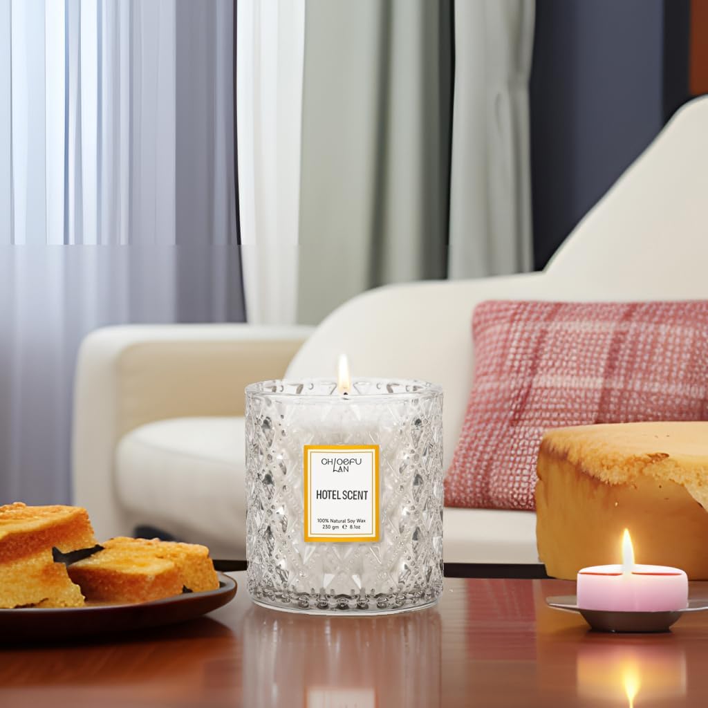Hotel Scented Candle Natural Essential Oil, Luxury Scented Soy Jar Candle Gifts, Highly Scented, 8.1oz, Unique Blend - Set of 81