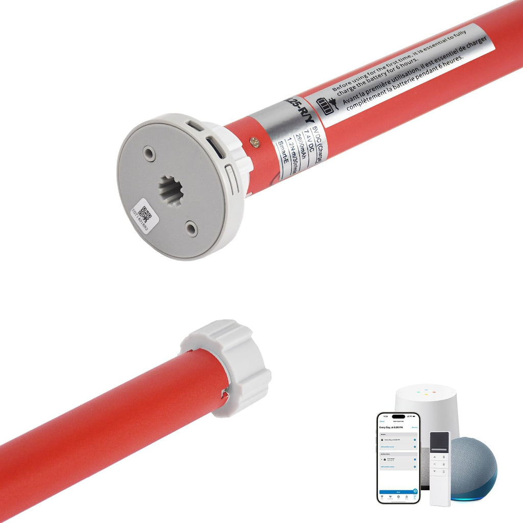 Zigbee Smart Motor for 1-1/2"(38mm) Roller Tube, Roller Blinds Motor with Hub-Free Alexa Control, Rechargeable &