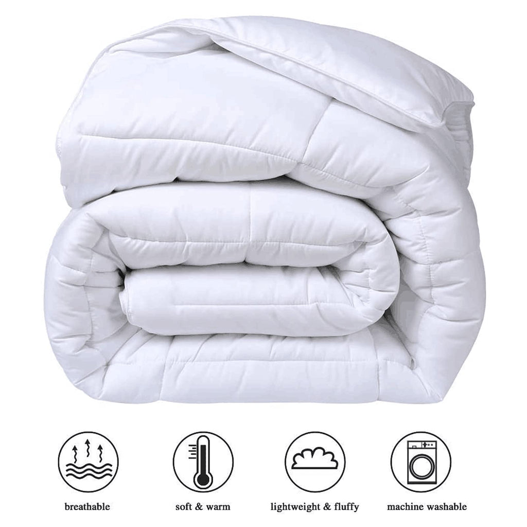 All-Season Queen Size Cooling Comforter Duvet Insert - White