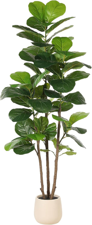 6ft Fiddle Leaf Fig Tree Artificial with Tall Exquisite Planter
