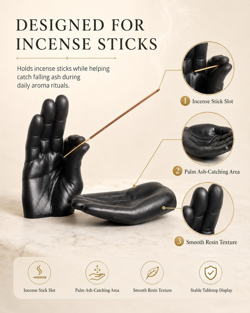 Hand Incense Holder Burner Incent for Sticks Outdoor Sculptural Witchy Room Decor Palm Shaped Aroma Statue Funny