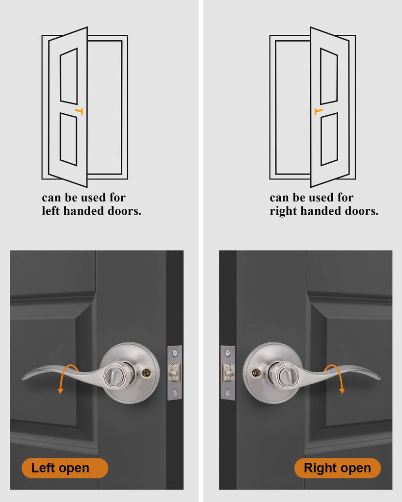 Keyed Alike Front Door Lever Lockset with Single Cylinder Deadbolt Combination Set, Exterior Door Knob with Lock and