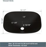 Bathroom Vessel Sink Tempered Glass Bowl Vessel Sink with Faucet and Pop-up Drain Combo Matte Black Countertop