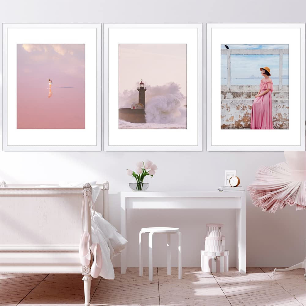 18x24 Frame with 16x20 Mat White Picture Frame Home Decor-1PCS