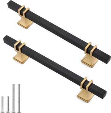 10 Pack 5 Inch Black and Gold Cabinet Pulls Black and Gold Cabinet Handles Kitchen Cabinet Handles Dresser Drawer Pulls