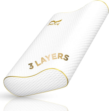 Memory Foam Pillow, King Cervical Pillow for Neck Pain, Contour Pillow, Neck and Shoulder Pain, Side Sleeper, Back
