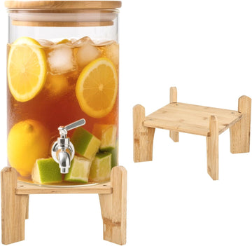 Natural Wooden Drink Dispenser Stand, Beverage Dispenser Stand and Water Jug Holder Glass Water Jugs Base