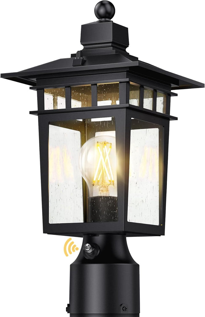 Dusk to Dawn Outdoor Post Lights,Black Waterproof Lamp Post Light Fixture
