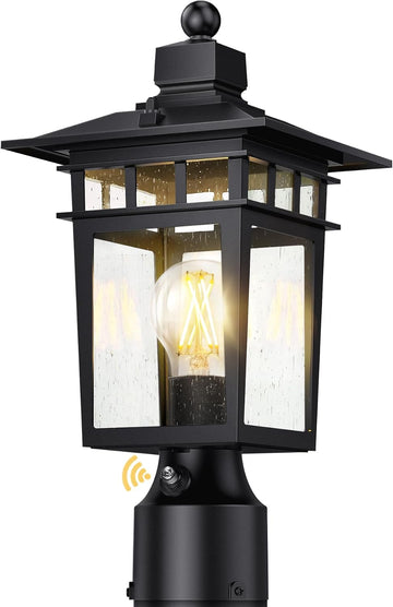 Dusk to Dawn Outdoor Post Lights,Black Waterproof Lamp Post Light Fixture