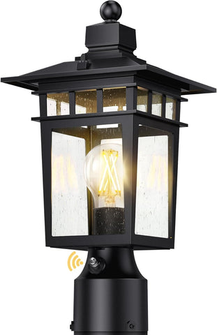 Dusk to Dawn Outdoor Post Lights,Black Waterproof Lamp Post Light Fixture