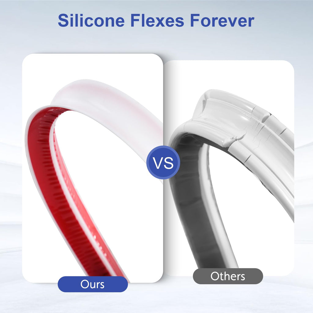 Flexible Quarter Round Molding Trim - 236" Self-Adhesive Silicone Shoe Molding for Floor Gaps, Bathroom Tub & Kitchen