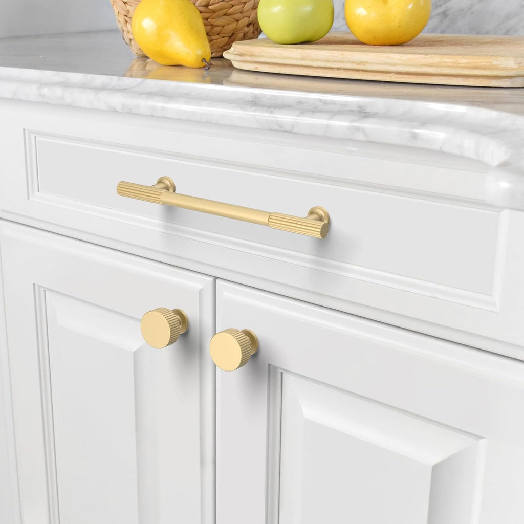 6 Pack Brushed Gold Kitchen Cabinet Knobs Dresser Knobs Drawer Knobs Cabinet Hardware Zinc Knobs Drawers 2250-K