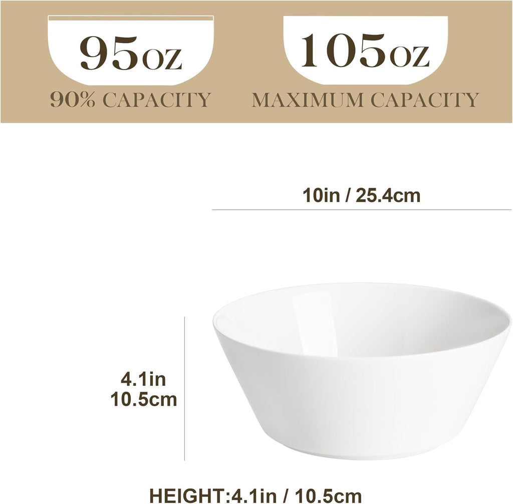 105 OZ Large Serving Bowls Ceramic Salad Soup Bowls Set of 2 | Deep Bowls , Family & Entertaining Salad, Soup, Pho