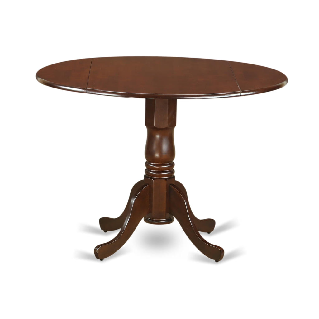 West Furniture DLT-MAH-TP Dubl Table - a Round Solid Wood Table Top with Dropleaf & Pedestal Base, 42x42 Inch