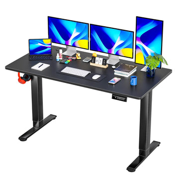 Height Adjustable Electric Standing Desk 55 inches Modern Computer Desk Sit Stand up Desk Ergonomic Adjustable