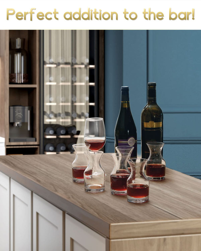 8 oz Mini Wine Carafe, Hand-blown Individual Decanters