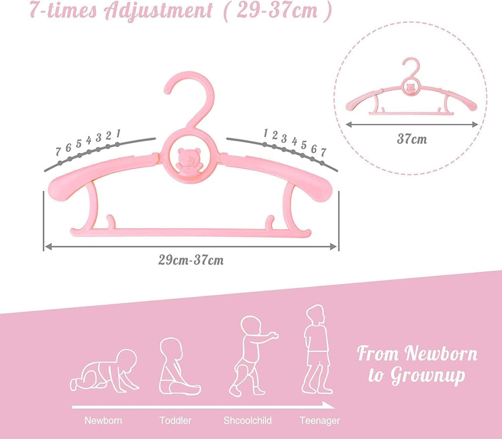 Kid Clothes Hangers 50 Pack, Plastic Baby Hangers Space Saving for Closet