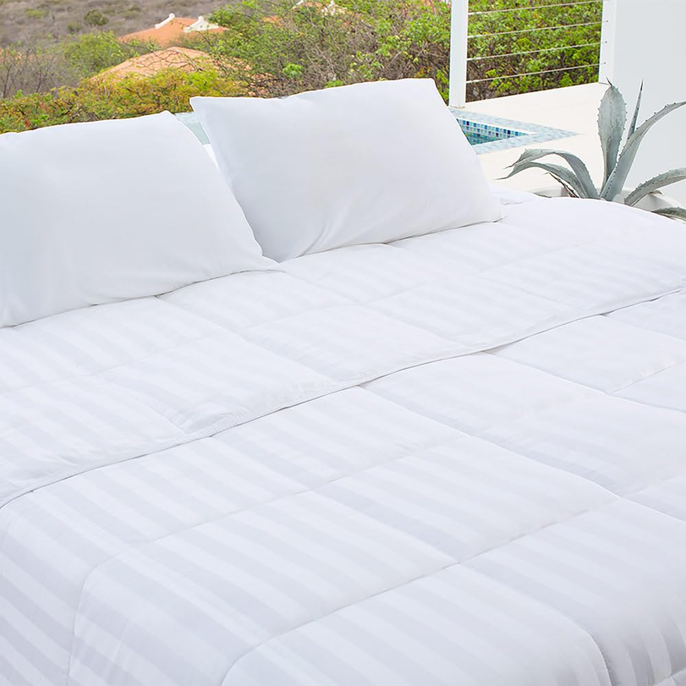 Low-Loft Duvet Insert - Bamboo Viscose Comforter - White - King