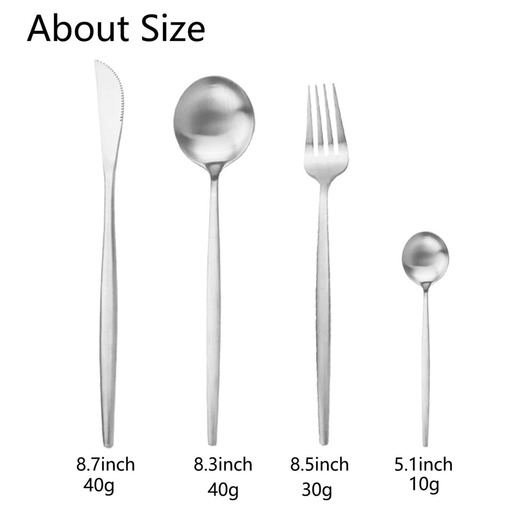 Silverware Set, 24-Piece Stainless Steel Flatware Set,Kitchen Utensil Set Service for 6,Tableware Cutlery Set