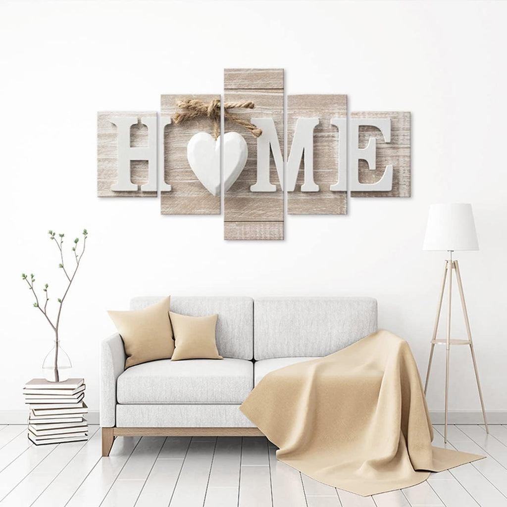 5 Pieces Canvas Prints Wall Art HOME Sign Pictures Modern Painting Artwork Print Oil Print Framed Hang Bedroom Living