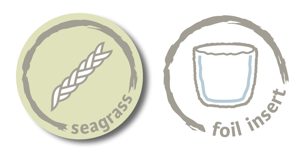 Seagrass 33, Basket Planter/Basket Planter/Basket Pot with Seagrass Handles, Colour: Groove, 35 cm Diameter, 31 cm