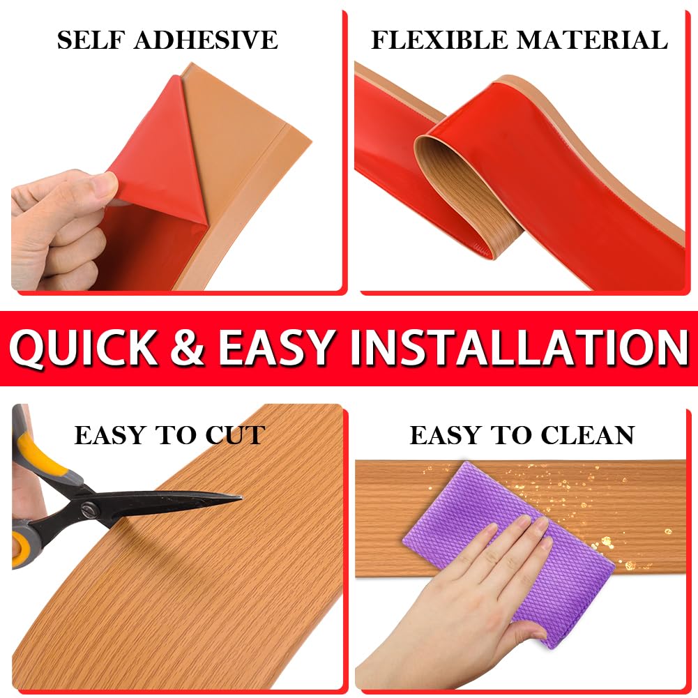 Vinyl Wall Base Rubber Baseboard Molding Trim Self Adhesive 6" Wide