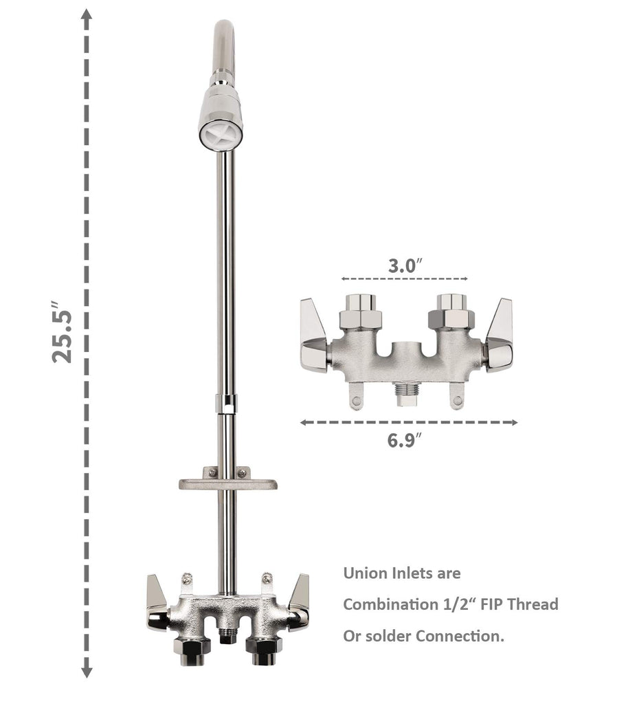 Outdoor Shower Fixture System,Double Handle Utility Shower Faucet