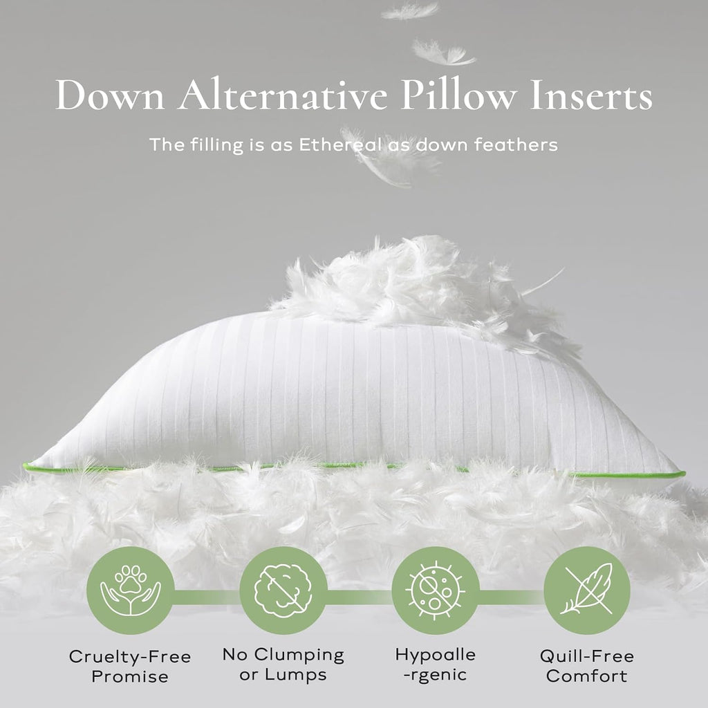 Ashler Synthetic Down Pillow Inserts, 20x20 - Set of 2