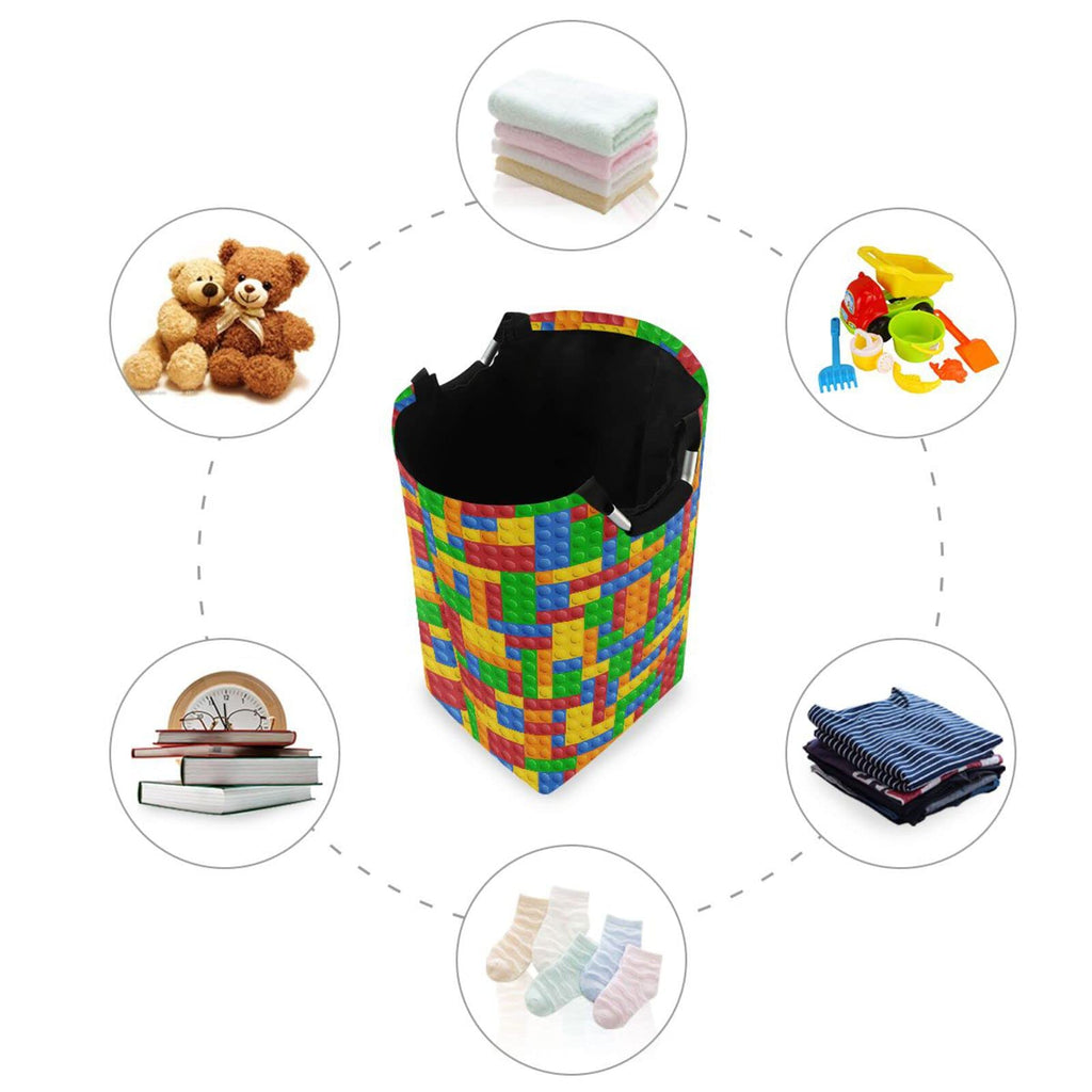 Hamper Basket Building Blocks Collapsible Nursery Storage Bin Waterproof Clothing Baskets Bedroom Bathroom Washing