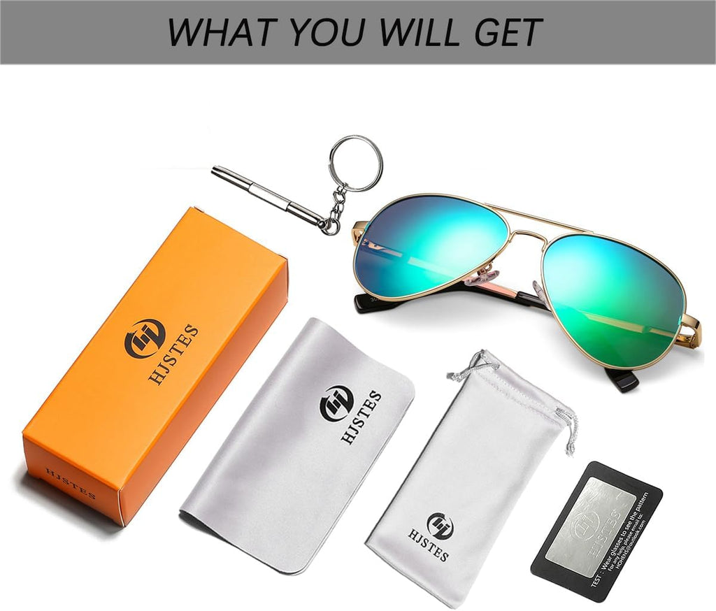 Polarized Kids Aviator Sunglasses for Girls Boys Classic Juniors Glasses UV400 Protection Lens,52mm