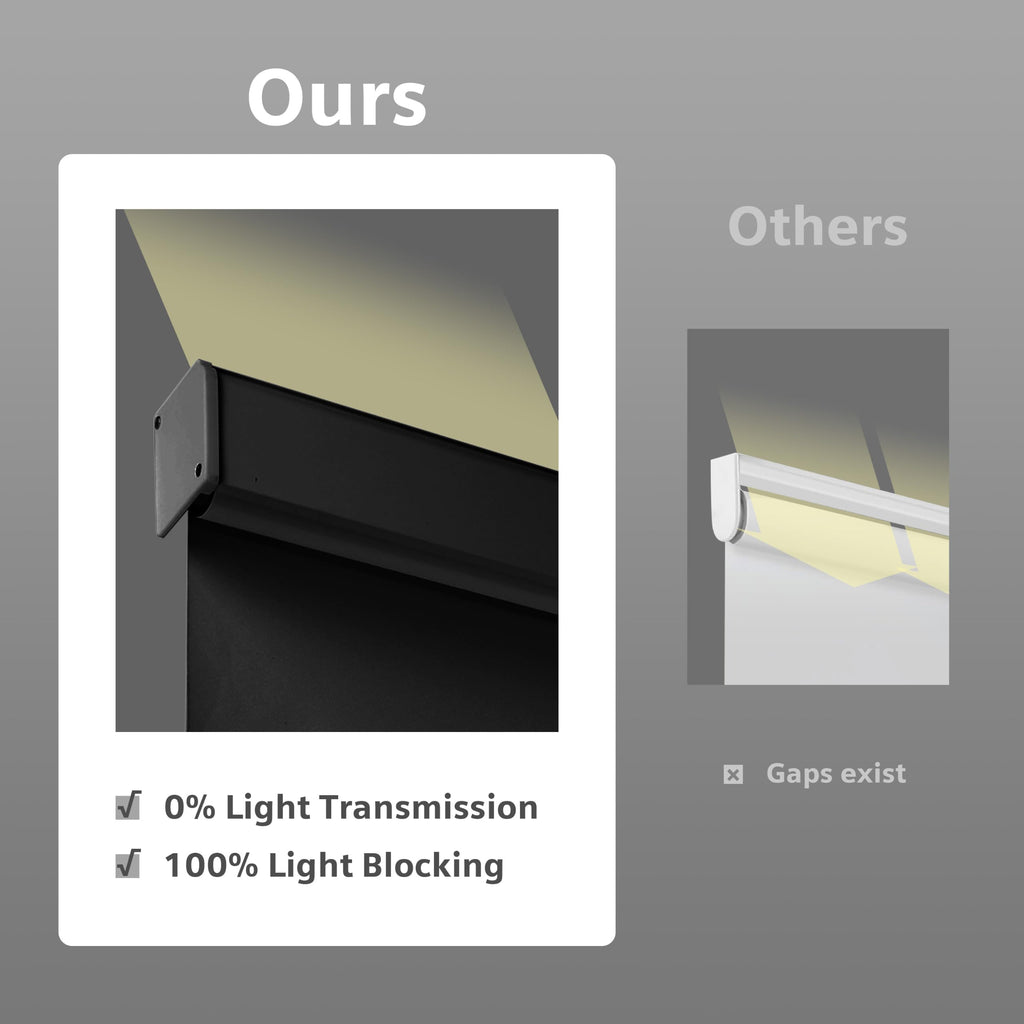 Cordless 100% Blackout Roller Shades, Black