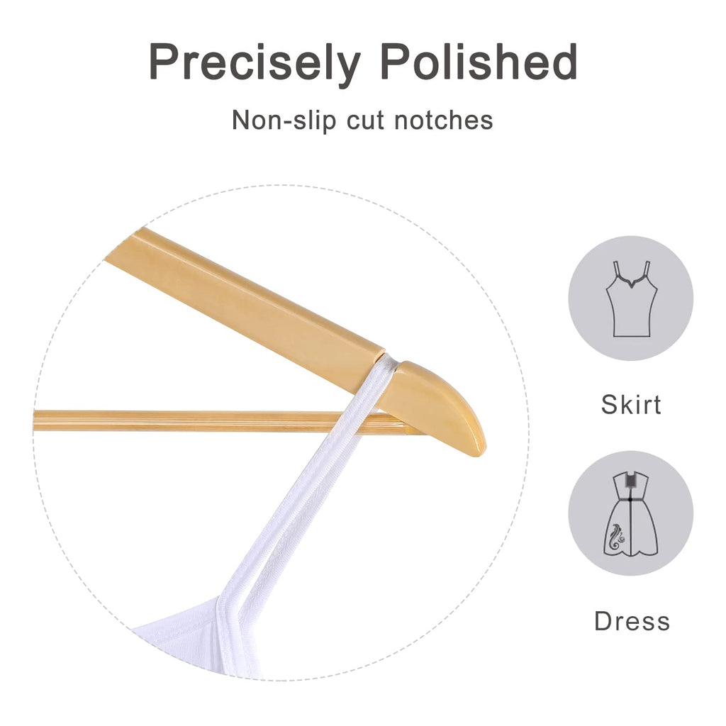 Wooden Coat Hanger 20 Pack, Natural Wood Suit Hangers